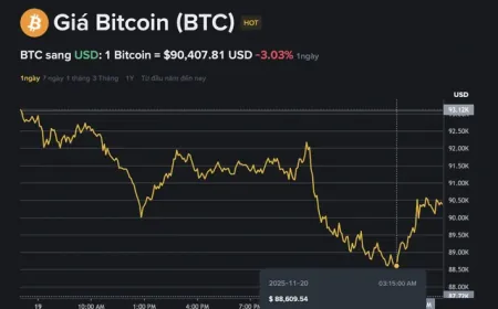 Giá Bitcoin hôm nay 20.11.2025: BTC sập giá, nhà đầu tư dần kiệt quệ