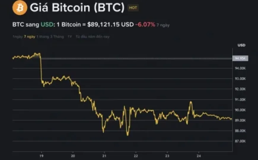 Giá Bitcoin hôm nay 25.1.2026: Thủng đáy 90.000 USD