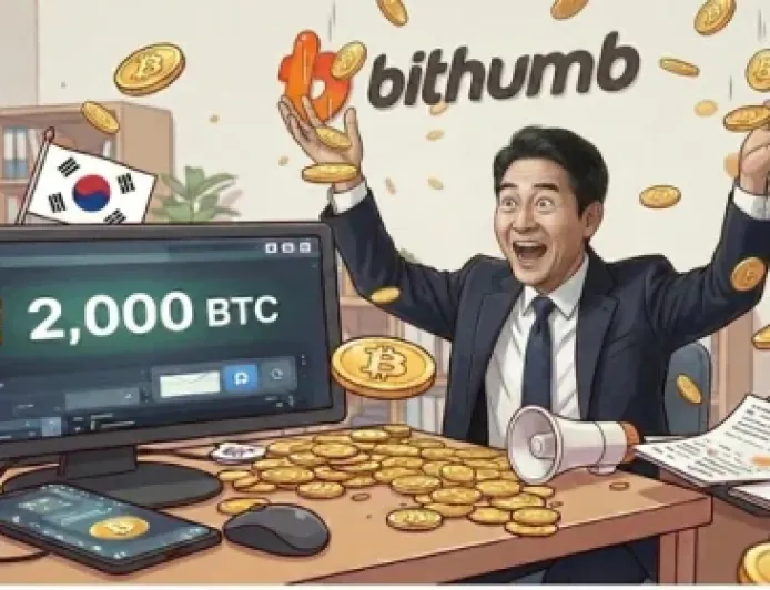 Sàn giao dịch tiền mã hóa Hàn Quốc tặng nhầm 2.000 Bitcoin cho mỗi người